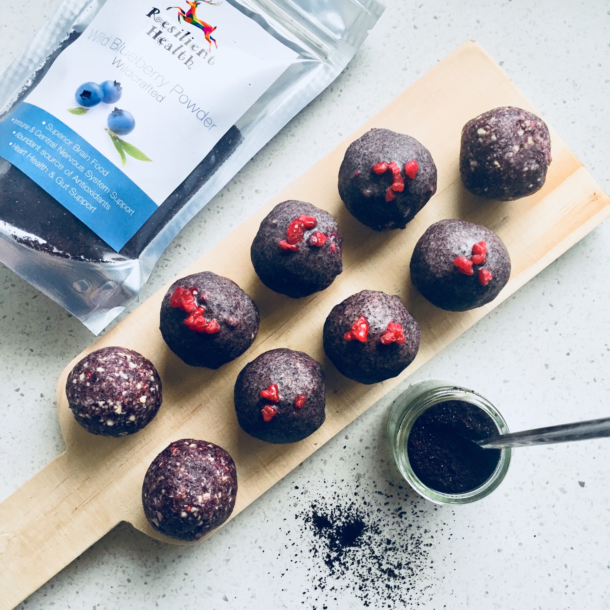 Wild Blueberry & Raspberry Bliss Balls